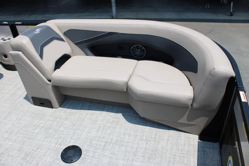 Slide: The Image of Luxurious seating on 2027 Barletta ARIA 22UC pontoon boat, featuring elegant upholstery. - 10