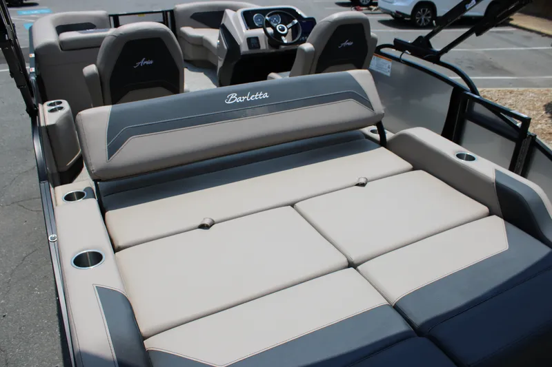 Slide: The Image of 2027 Barletta ARIA 22UC boat interior with luxurious seating and modern design. - 15