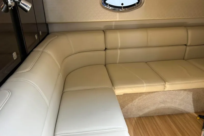 Slide: The Image of Luxurious beige leather seating in 2016 Formula 31 Performance Cruiser interior. - 22