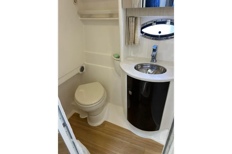 Slide: The Image of Bathroom interior of 2016 Formula 31 Performance Cruiser with sink and toilet. - 25