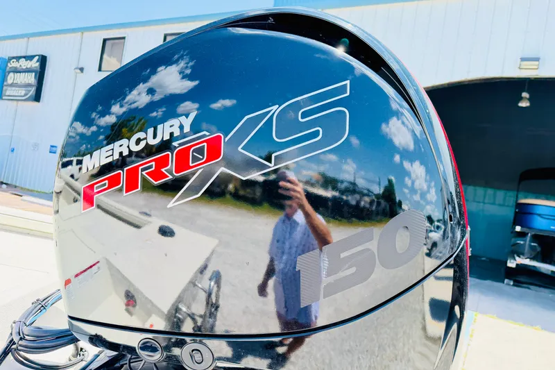 Slide: The Image of Mercury Pro XS 150 outboard motor on 2021 Ranger RB200 boat. - 20