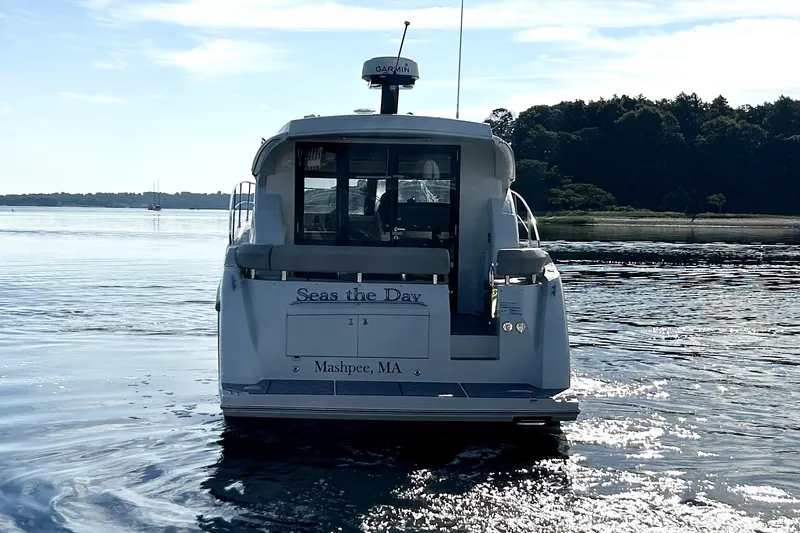 Slide: The Image of 2019 Carver C37 yacht named "Seas the Day" in Mashpee, MA waters. - 4