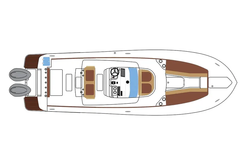 Slide: The Image of Manufacturer Provided Image: Top view of a 2021 Scout 255 LXF boat layout. - 17