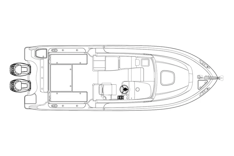 Slide: The Image of Manufacturer Provided Image: Top view schematic of 2020 Boston Whaler 285 Conquest boat layout. - 6