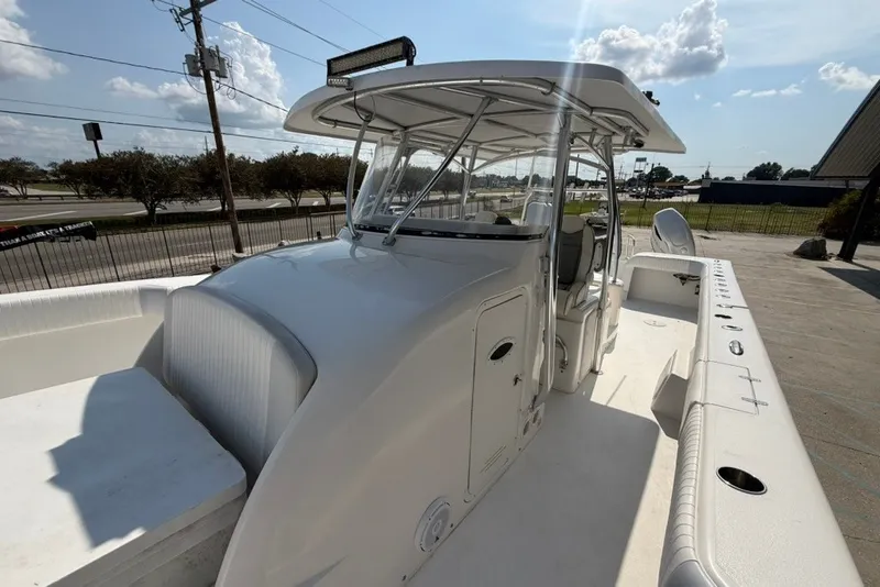 Slide: The Image of 2018 Twin Vee 36 Center Console boat with spacious deck and modern design. - 25