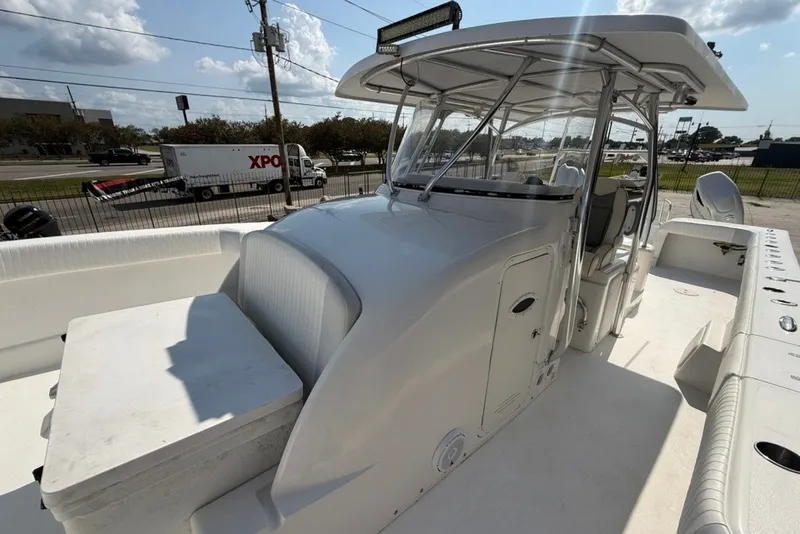 Slide: The Image of 2018 Twin Vee 36 Center Console boat with spacious deck and modern design. - 24