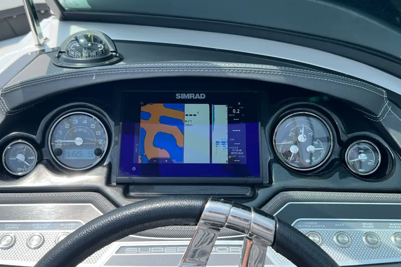 Slide: The Image of Dashboard of 2024 Monterey 275SS Super Sport with navigation display and gauges. - 22