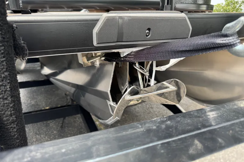 Slide: The Image of Close-up of 2027 Premier 230 Intrigue RLO - DL boat anchor and securing strap. - 14