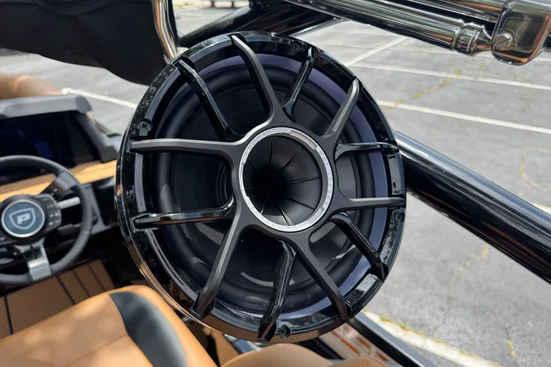Slide: The Image of Close-up of a speaker on a 2027 Premier 230 Intrigue RLO - DL boat. - 12