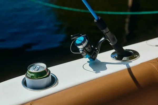 Slide: The Image of Fishing rod and drink holder on 2027 Key West 239 DFS boat. - 27