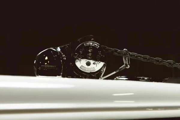 Slide: The Image of Close-up of a 2027 Key West 239 FS boat anchor mechanism with chain. - 18