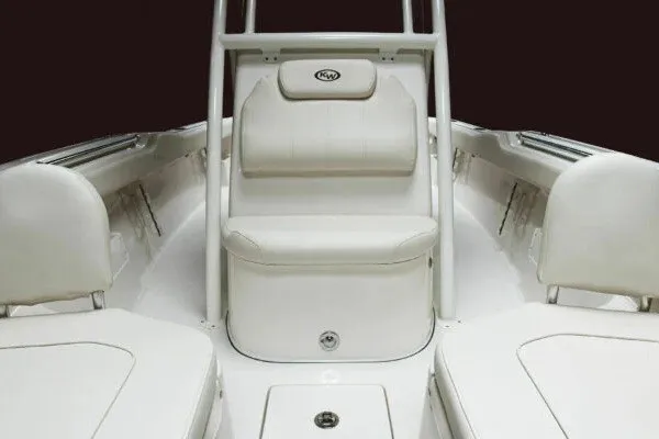 Slide: The Image of 2027 Key West 239 FS boat interior with white seating and sleek design. - 17