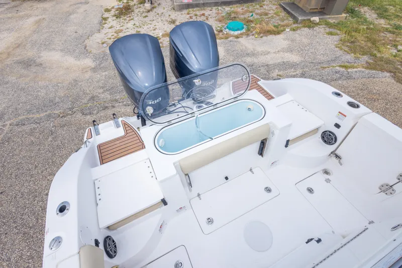 Slide: The Image of 2016 Sea Fox 288 Commander boat with dual engines and spacious deck layout. - 54