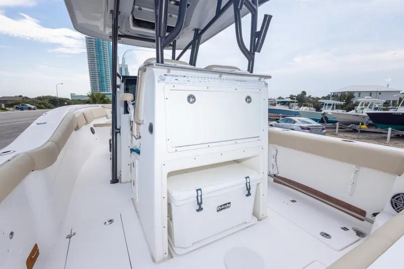 Slide: The Image of 2016 Sea Fox 288 Commander boat interior with seating and storage. - 50