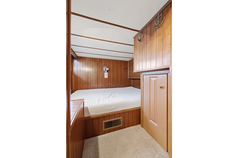 Slide: The Image of Cozy wooden cabin bedroom in 2002 Monticello 16x70 houseboat. - 55