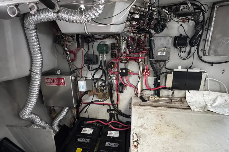 Slide: The Image of Electrical system and wiring inside a 2007 Northern Bay 36 boat. - 40