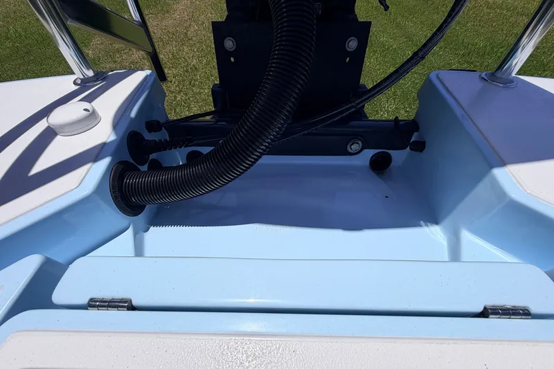 Slide: The Image of 2021 Chittum Skiffs Islamorada 21 boat interior detail with tubing and hardware. - 78