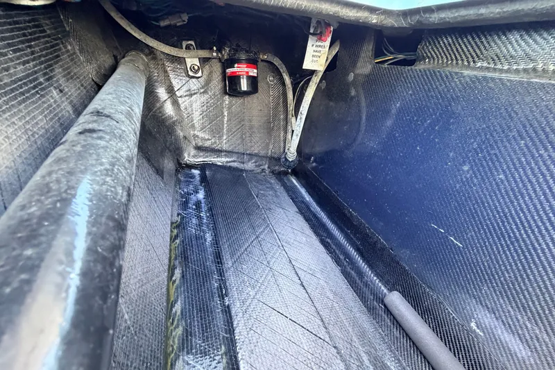 Slide: The Image of Interior view of 2021 Chittum Skiffs Islamorada 21, showcasing carbon fiber construction details. - 62