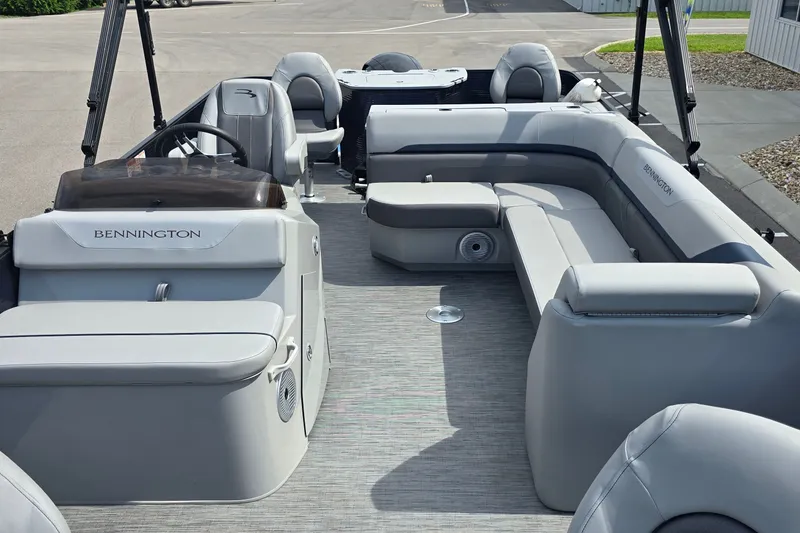 Slide: The Image of 2022 Bennington SX 22 Fishing boat interior with spacious seating and modern design. - 6