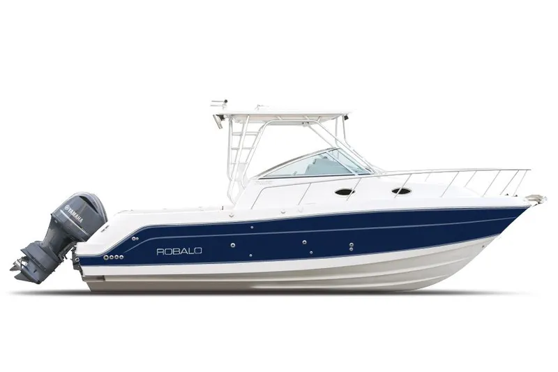 Slide: The Image of Manufacturer Provided Image: 2014 Robalo R305 Walkaround boat with dual outboard engines. - 45