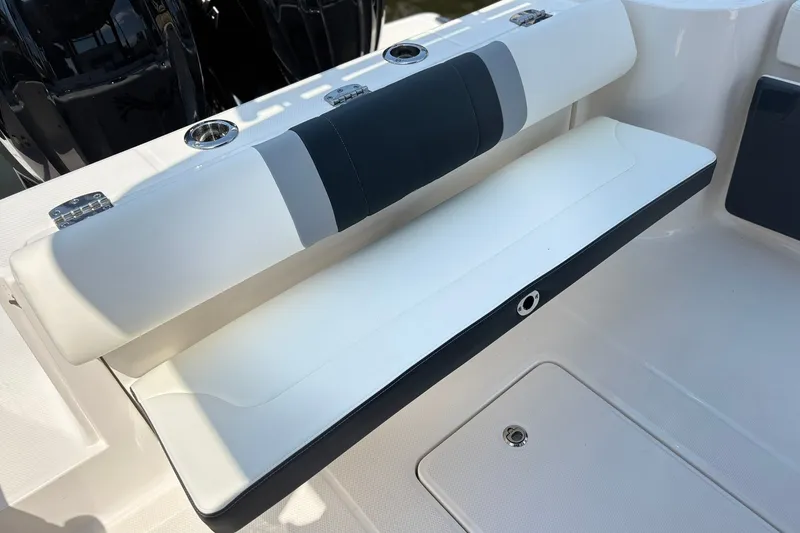 Slide: The Image of 2023 Robalo R272 Center Console boat seat with sleek design and modern features. - 39