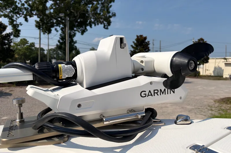 Slide: The Image of Garmin marine equipment on 2022 Edgewater 230CC boat, featuring advanced navigation technology. - 6