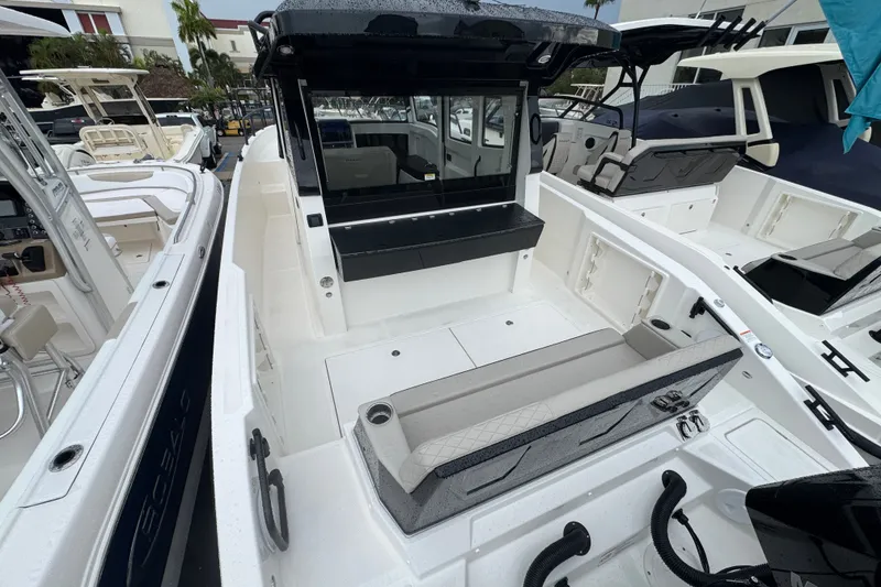 Slide: The Image of 2026 Navan C30 boat interior with sleek seating and modern design features. - 27