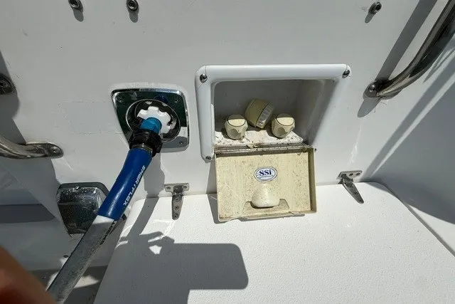 Slide: The Image of Water hookup and controls on a 2005 Catalina 400 boat deck. - 60