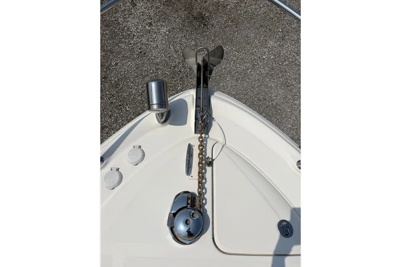 Slide: The Image of Bow of 2005 Sea Ray 340 Sundancer with anchor chain and deck fittings. - 5