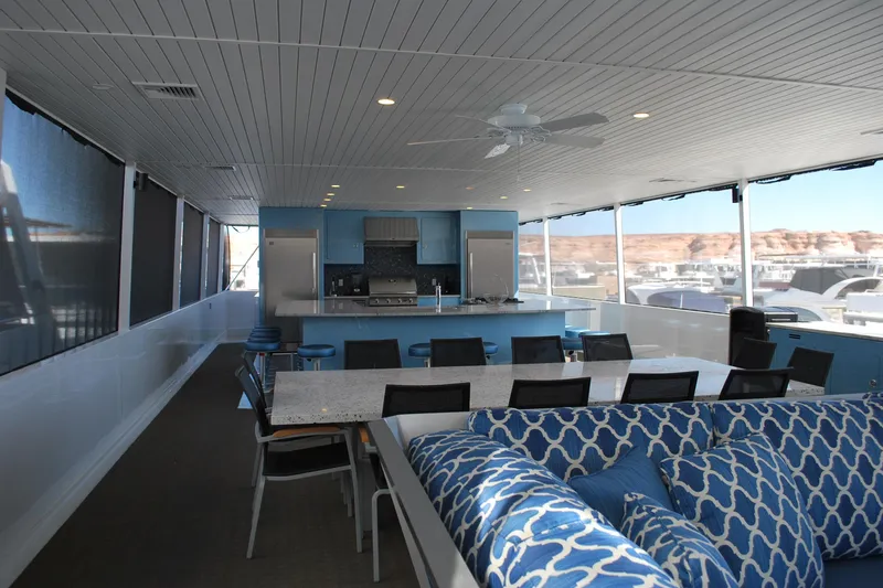Slide: The Image of Spacious yacht interior with modern kitchen and seating, Adonia Azul Trip 2017. - 6