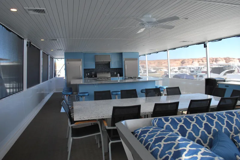 Slide: The Image of Luxurious yacht interior with modern kitchen and dining area, Adonia Azul Trip 2017. - 4