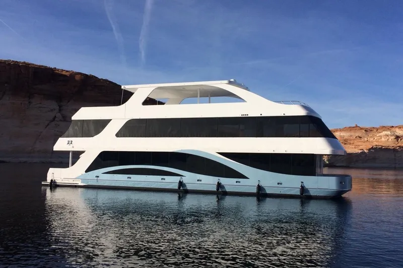 Slide: The Image of Luxurious Adonia yacht on serene waters, model Azul Trip #1, June 2017. - 39