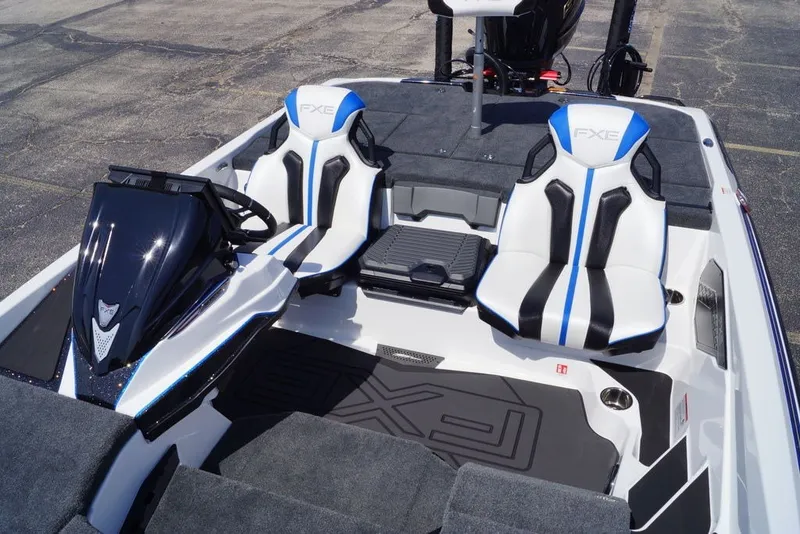 Slide: The Image of 2027 Skeeter FXE20 Limited boat interior with sleek seats and modern design. - 12