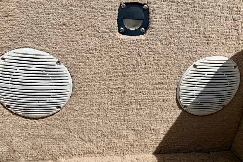 Slide: The Image of 2005 Princecraft Vacanza 210V O/B boat speakers on textured surface. - 61