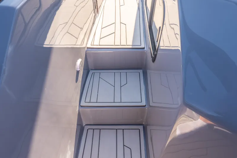 Slide: The Image of Staircase on Hanover 347 boat, 2026 model, featuring sleek modern design. - 26