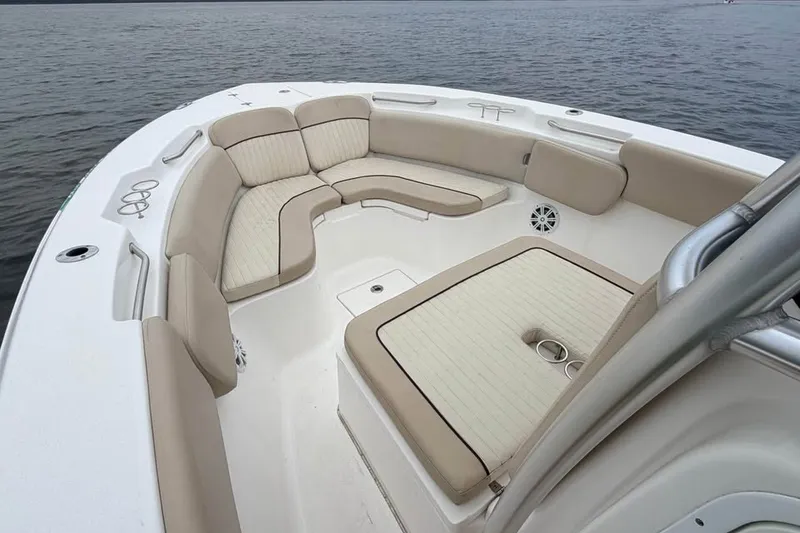 Slide: The Image of 2018 Sea Fox 266 Commander boat with spacious seating on calm water. - 11