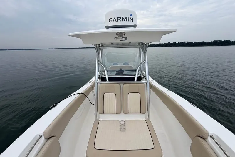 Slide: The Image of 2018 Sea Fox 266 Commander boat with Garmin equipment on calm water. - 6