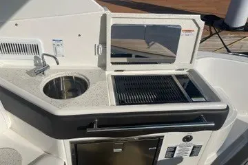 Slide: The Image of Outdoor kitchenette on 2020 Sea Ray Sundancer 320 yacht with sink and grill. - 8