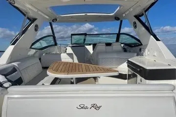 Slide: The Image of 2020 Sea Ray Sundancer 320 yacht interior with sleek design and modern amenities. - 19