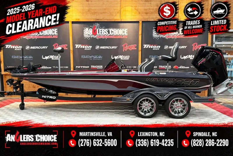 The Image of 2026 Nitro Z20 XL Pro boat on display for year-end clearance at Anglers Choice. - 0