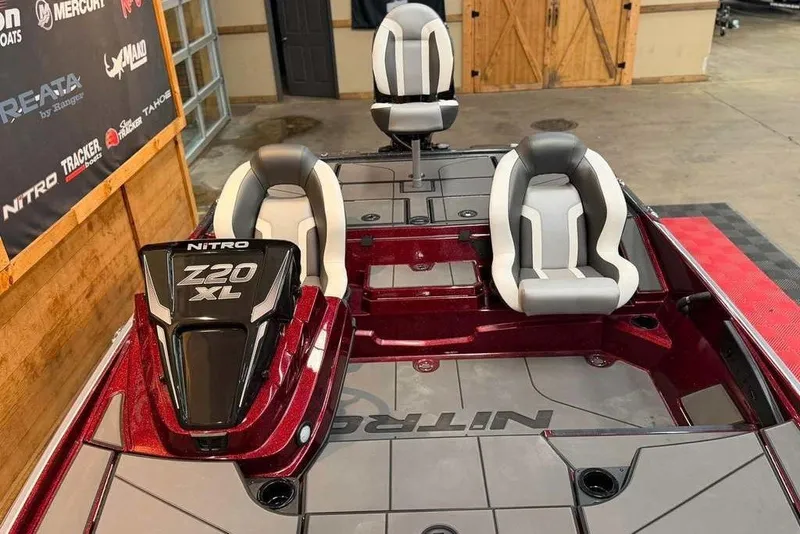 Slide: The Image of 2026 Nitro Z20 XL Pro boat interior with sleek seating and modern design. - 9