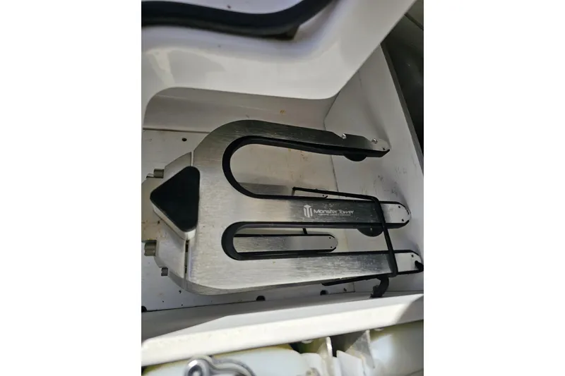 Slide: The Image of Stainless steel component in a 2022 Scarab 255 Wake ID boat. - 126