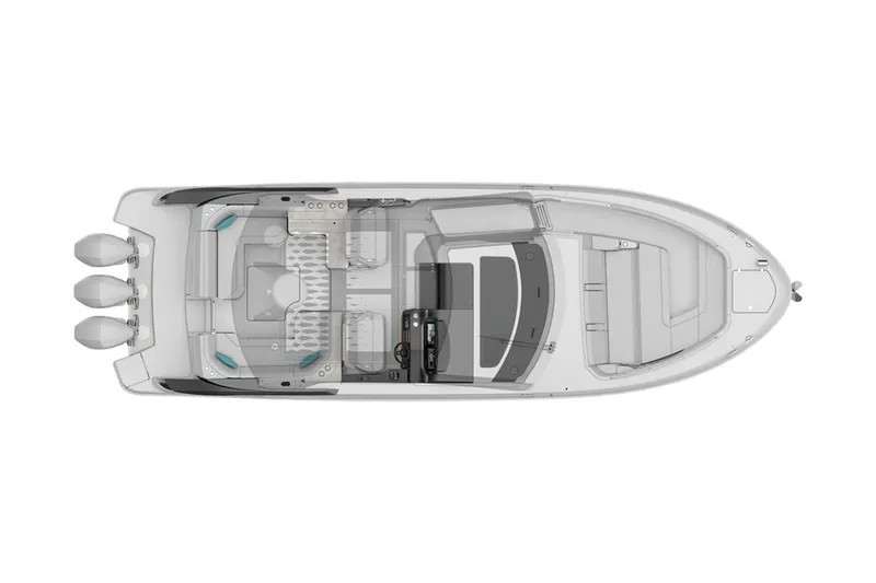 Slide: The Image of Manufacturer Provided Image: Top view of 2023 Sea Ray Sundancer 370 OB boat layout. - 7