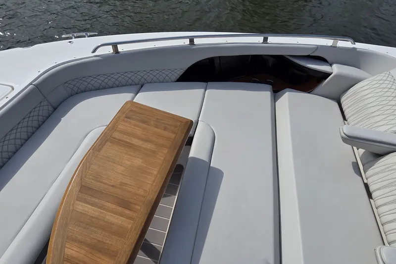 Slide: The Image of Luxurious seating area on 2023 Sea Ray Sundancer 370 Outboard boat. - 16