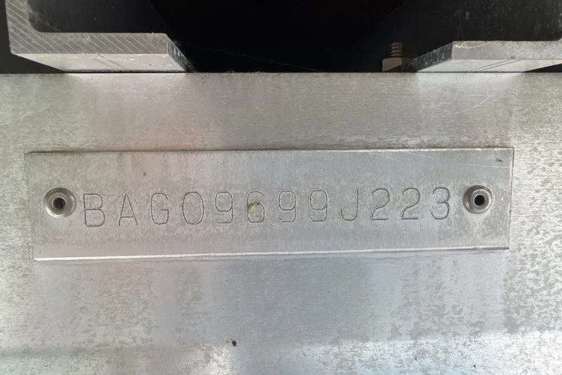 Slide: The Image of Hull identification number on 2023 Bentley Pontoons Legacy Navigator 223. - 12
