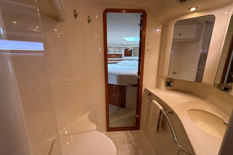 Slide: The Image of Luxurious bathroom interior of 2004 Sea Ray 480 Sedan Bridge yacht. - 38