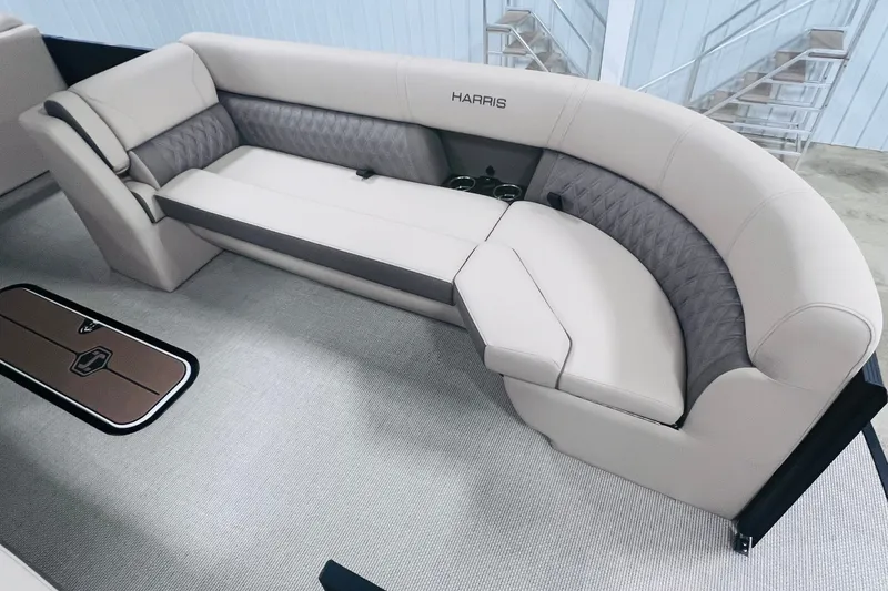 Slide: The Image of Luxurious seating on 2026 Harris Cruiser 250 boat, featuring elegant design and comfort. - 11