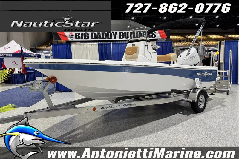 The Image of 2025 NauticStar 194 Bay boat on display at Antonietti Marine showroom. - 0
