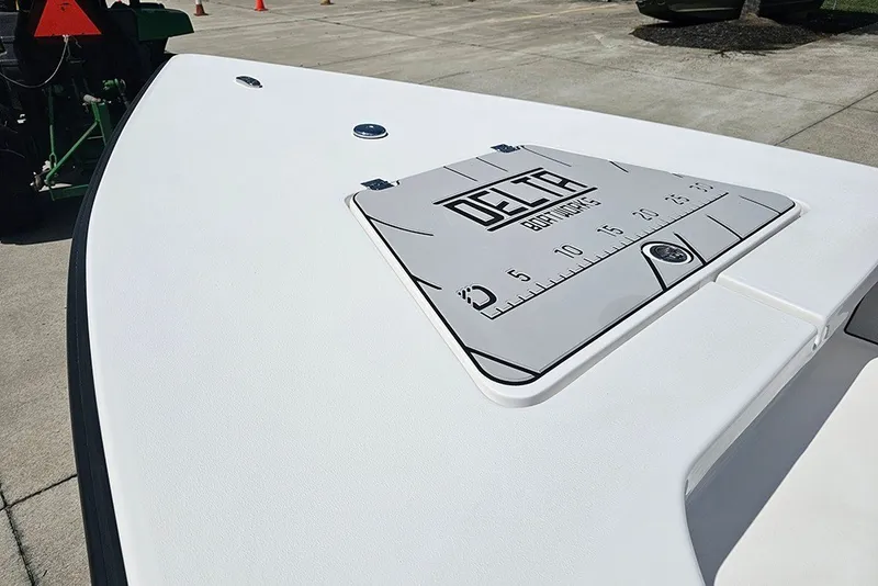 Slide: The Image of 2025 Delta Boatworks Delta D18 deck with branded measuring board. - 17
