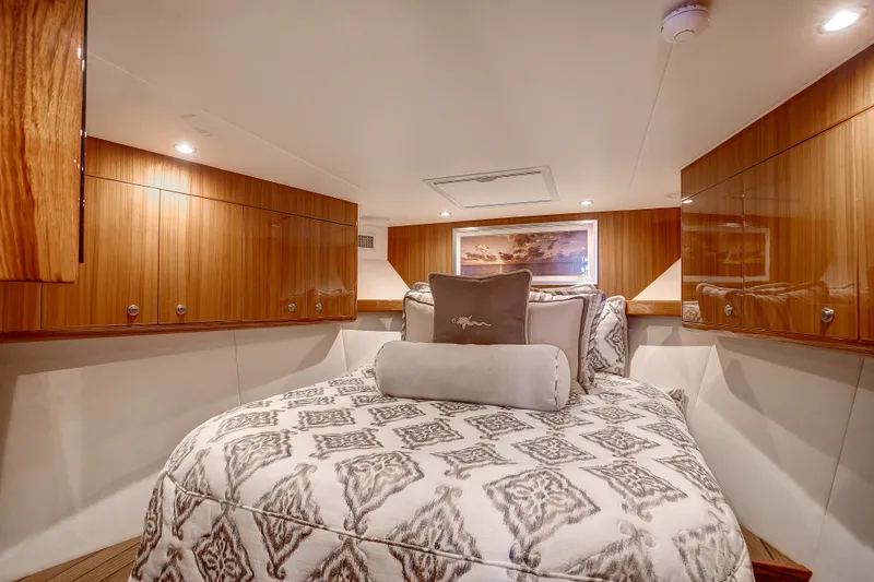 Slide: The Image of Luxurious cabin interior of 2021 Viking 46 Billfish yacht with elegant wood finishes. - 18